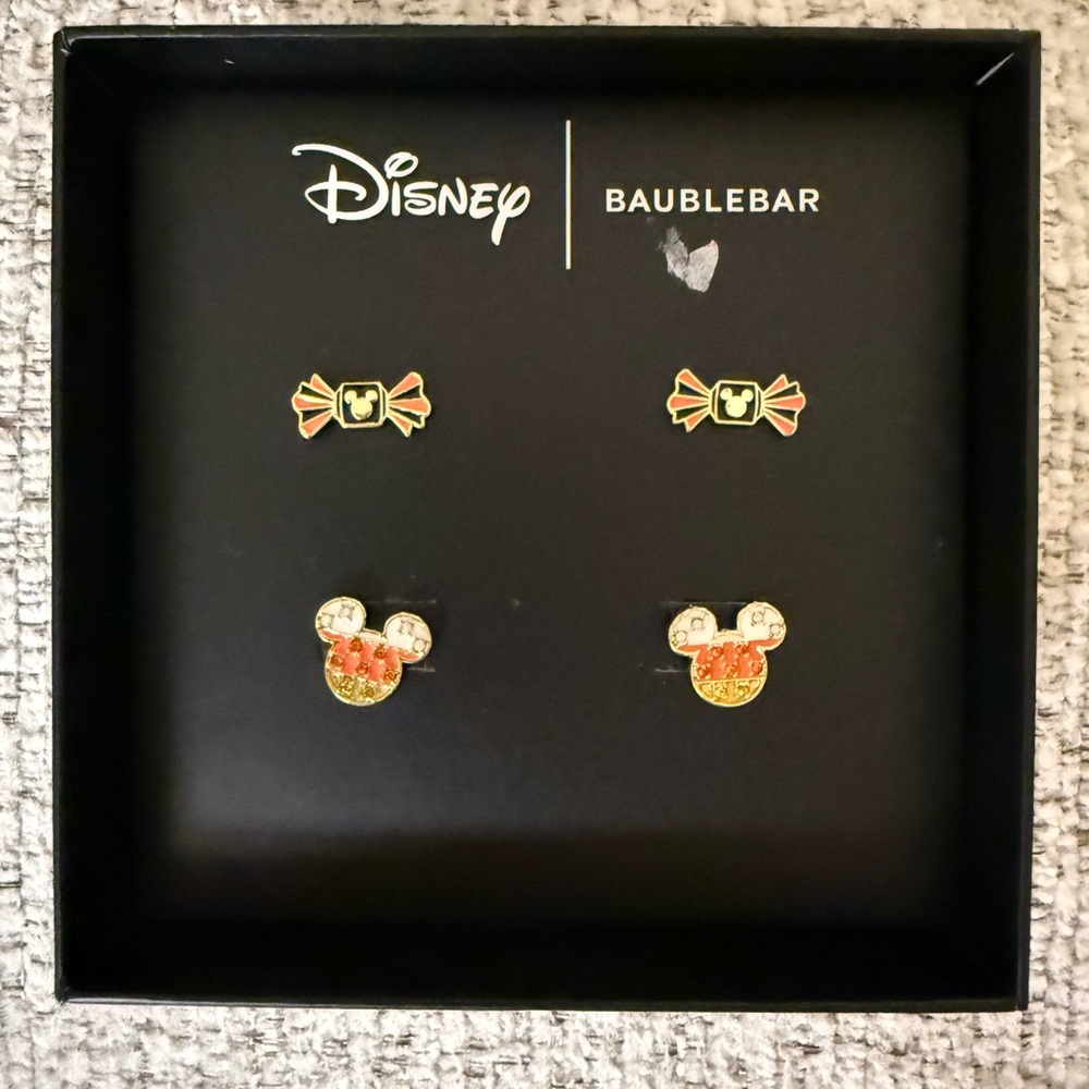Disney BAUBLEBAR Halloween Set of 2 Earrings Candy Corn Mickey Mouse/Candy Piece
